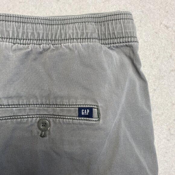 Vintage Gap Jogger Pants Mens XL Gray Chino Twill Pull On Drawstring Y2K - Picture 2 of 8